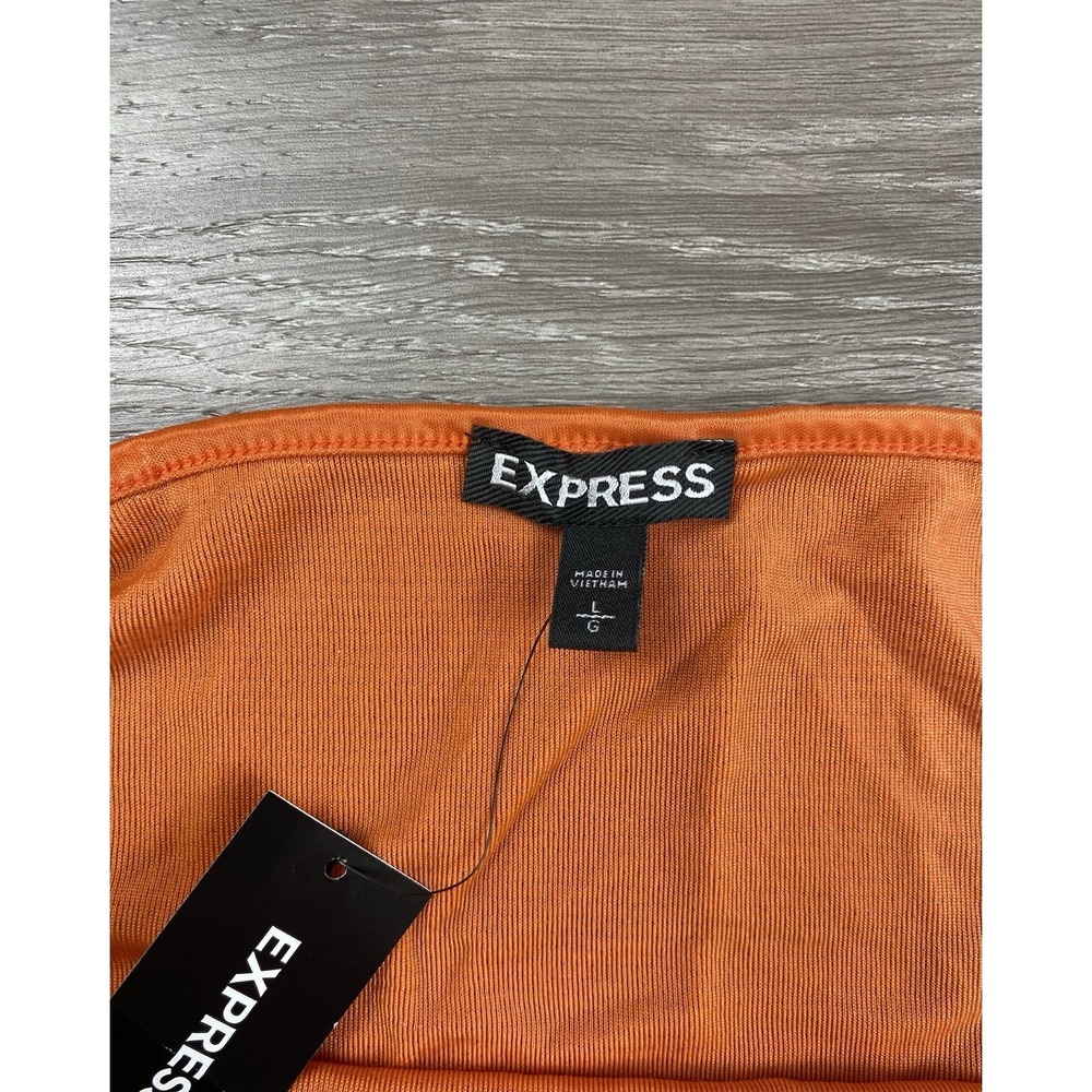 Express Women's Sleeveless Metallic V Neck Camisole Tank Top Orange Large New - Picture 5 of 8